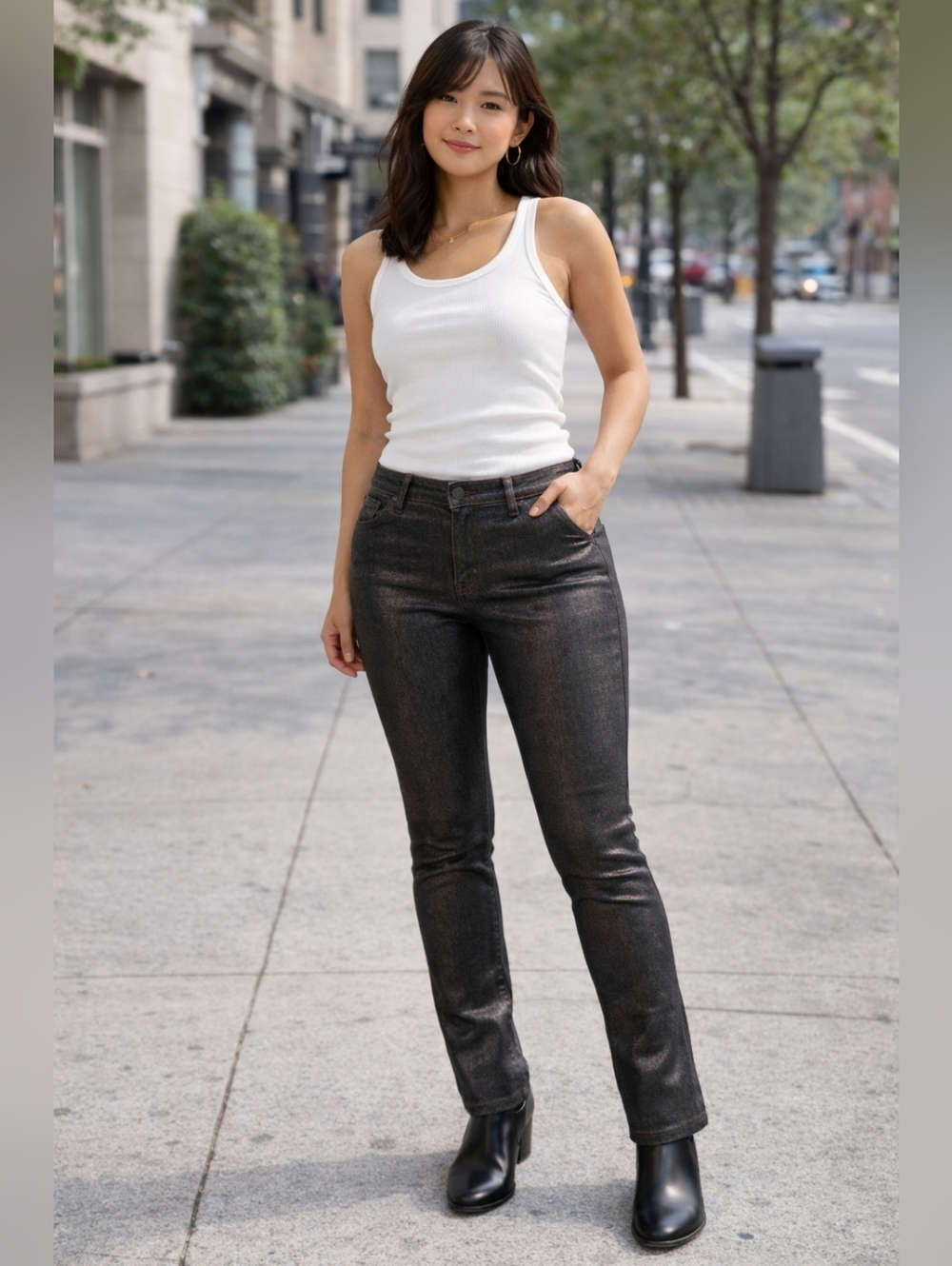 Old Navy Black Shimmer Rockstar Mid-Rise Skinny Jeans Sz 18 Mobwife Shiny
